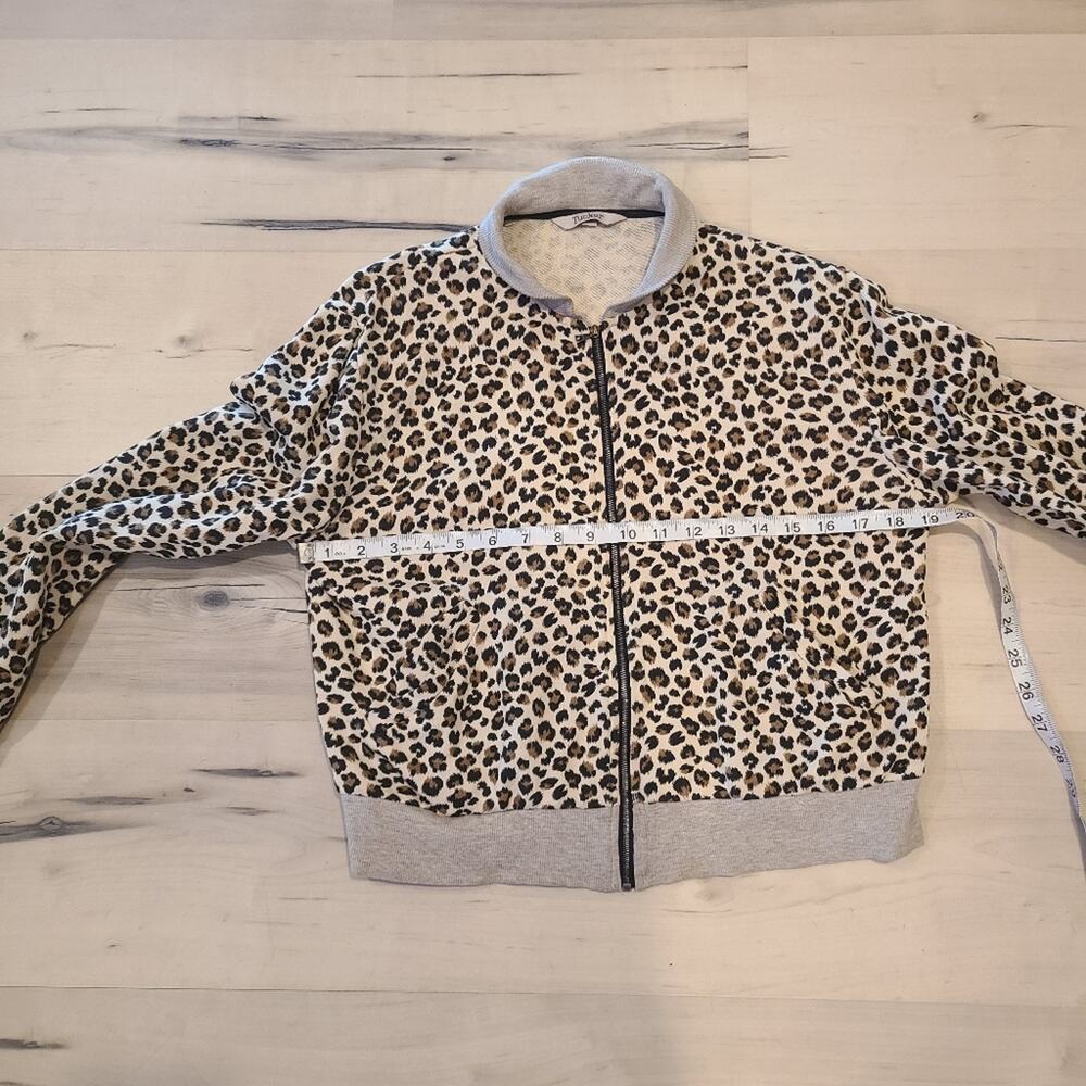 Tucker Zip Front Leopard Print Sweatshirt - image 6